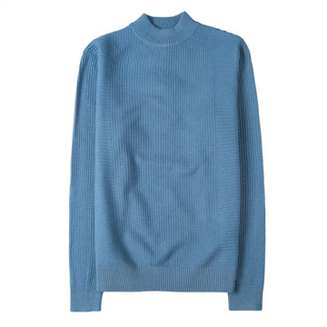 Male High End Fashion Knitted Pullover Sweater Men Half Turtle Neck Winter Woolen Casual Jumper Clothes